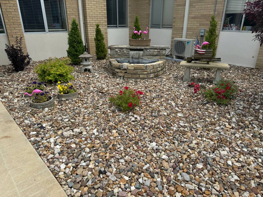 Carrier-mills-landscaping Exterior shot of the landscaping at the Carrier Mills Nursing and Rehabilitation Center, from the Carrier Mills Gallery